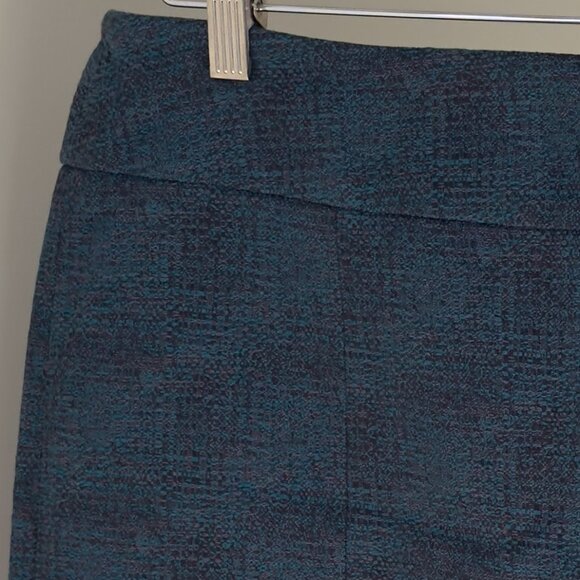 NBW Vintage Ann Taylor 100% Cotton Blue & Grey Tweed Pencil Skirt| US 14 - Picture 3 of 11
